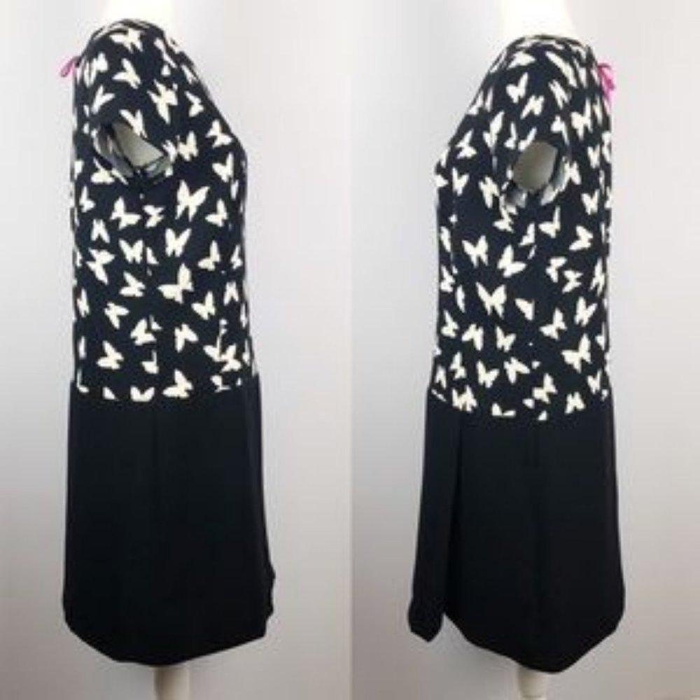 LOFT Black and White Butterfly Shift Career Dress Size 6 - Picture 3 of 6